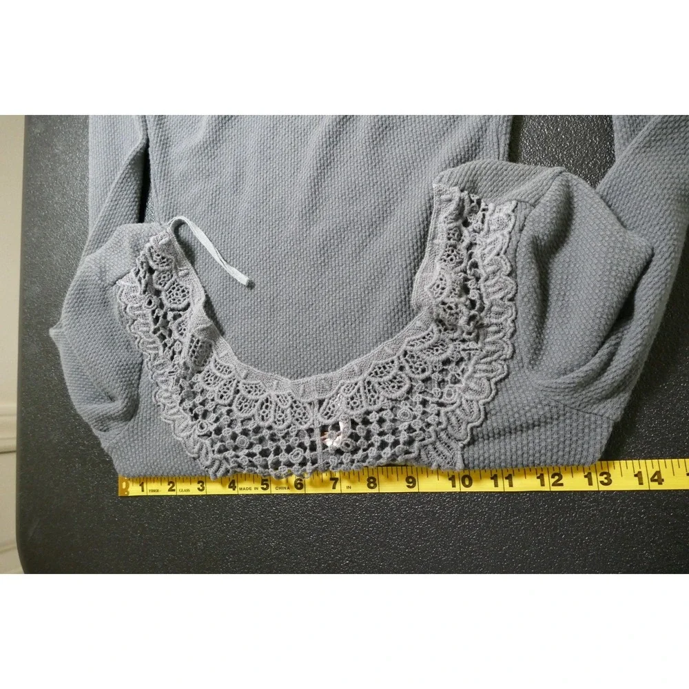 Free People Fairy Grunge Whimsigoth Crochet Thermal Top Size XS Festival Boho